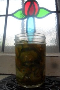 homemade pickles in nice canning jar