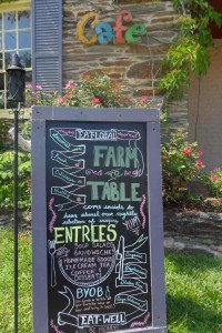 farm to table chalkboard sign