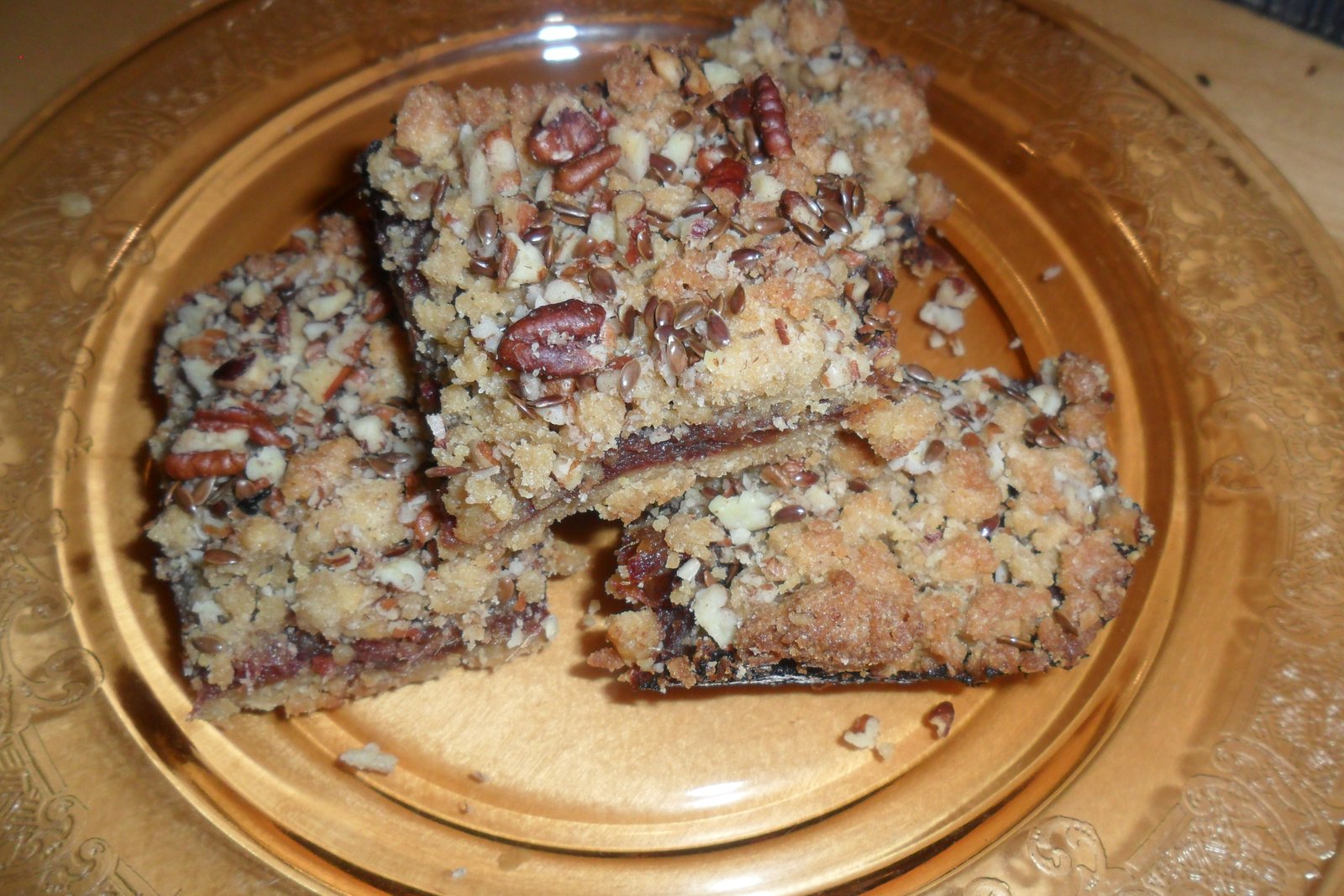 baked date bars on plate