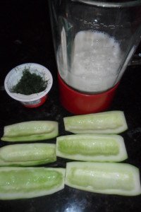 Cucumbers with seeds removed by blender