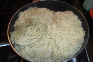 angel hair with 1/2 cup pesto