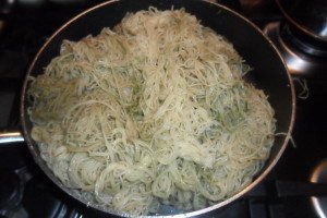 angel hair with 1 1/2 cup pesto