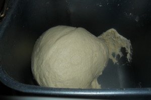 Mound of dough in baking pan