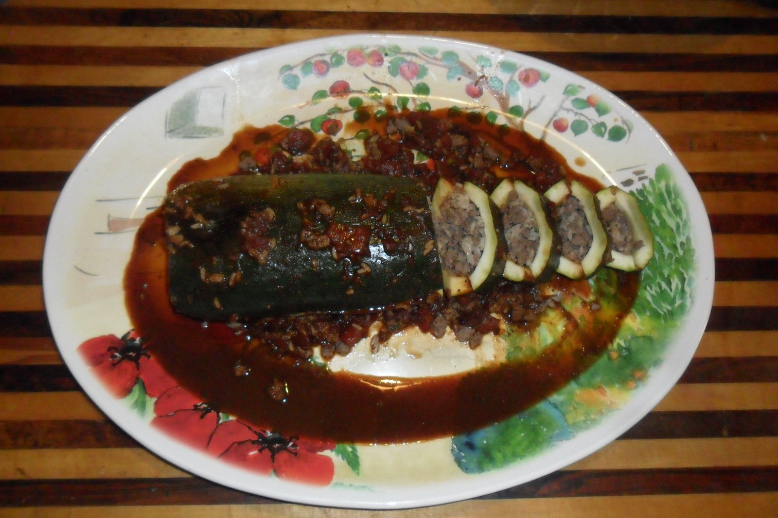 Giant platter of stuffed zucchini