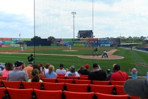 About five rows behind home plate.