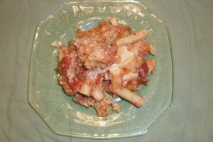 Baked ziti on plate