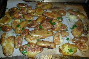 Potatoes on parchment