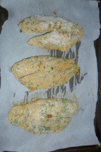 Fish with the corn meal coating.