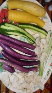 All the colorful vegies on a platter