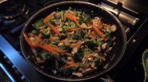 vegetables in the pan