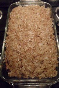 Apple bread with coconut topping