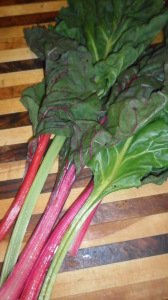 Rainbow chard with different color stems