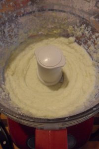 Blended cauliflower in food processor