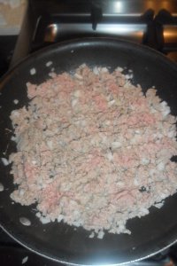 Starting to brown the meat