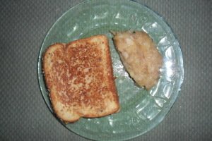 Yummy!  Warm applesauce and a grilled cheese.