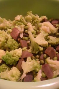 Cauliflower, potato, and pea mixture