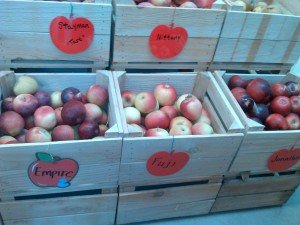 More boxes of apples.