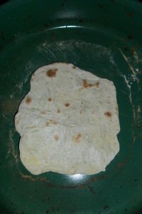 Cooked bread ready to roll.