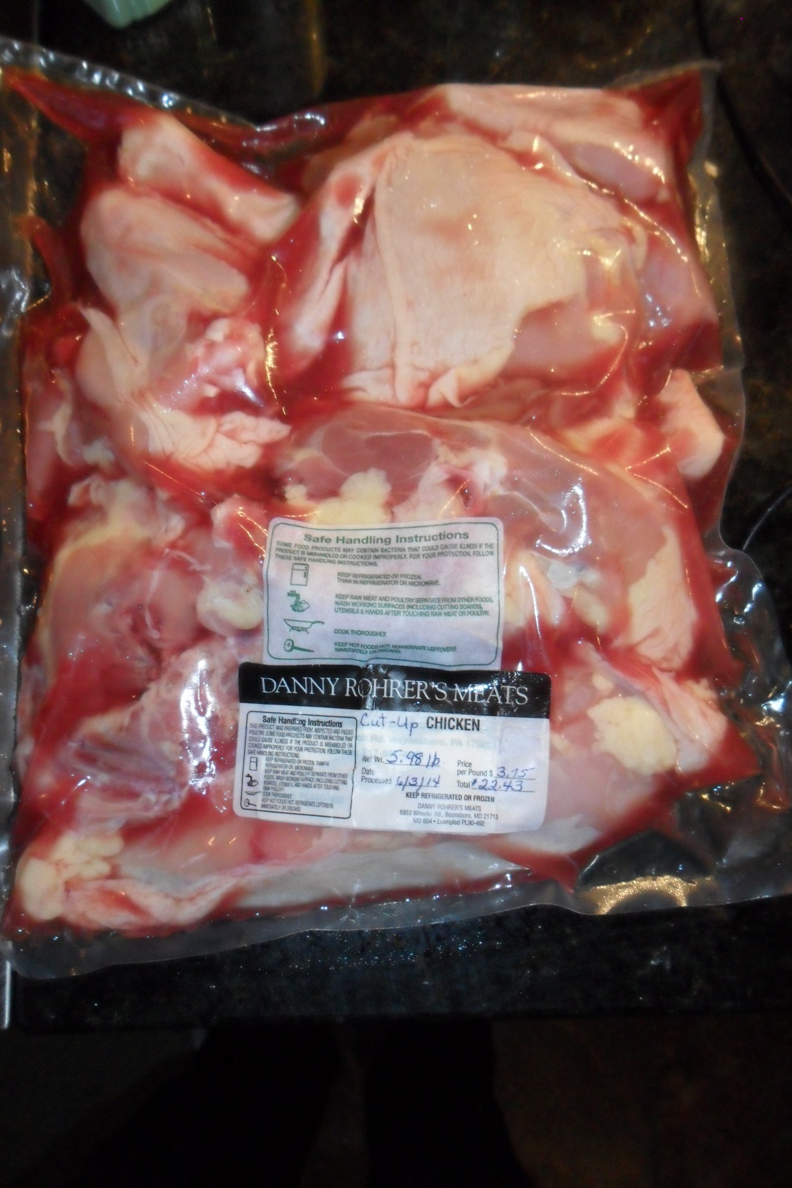 3 pounds chicken parts