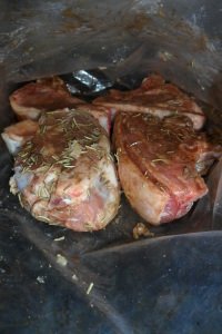 Lamb in marinade.