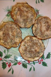 Serving stuffed acorn squash.