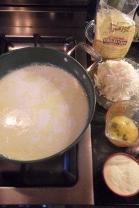 Ingredients to start making quenelles.