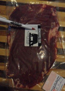 Flank steak in package.