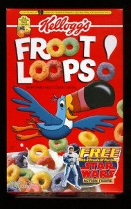 Fruit loops with Star Wars toy,