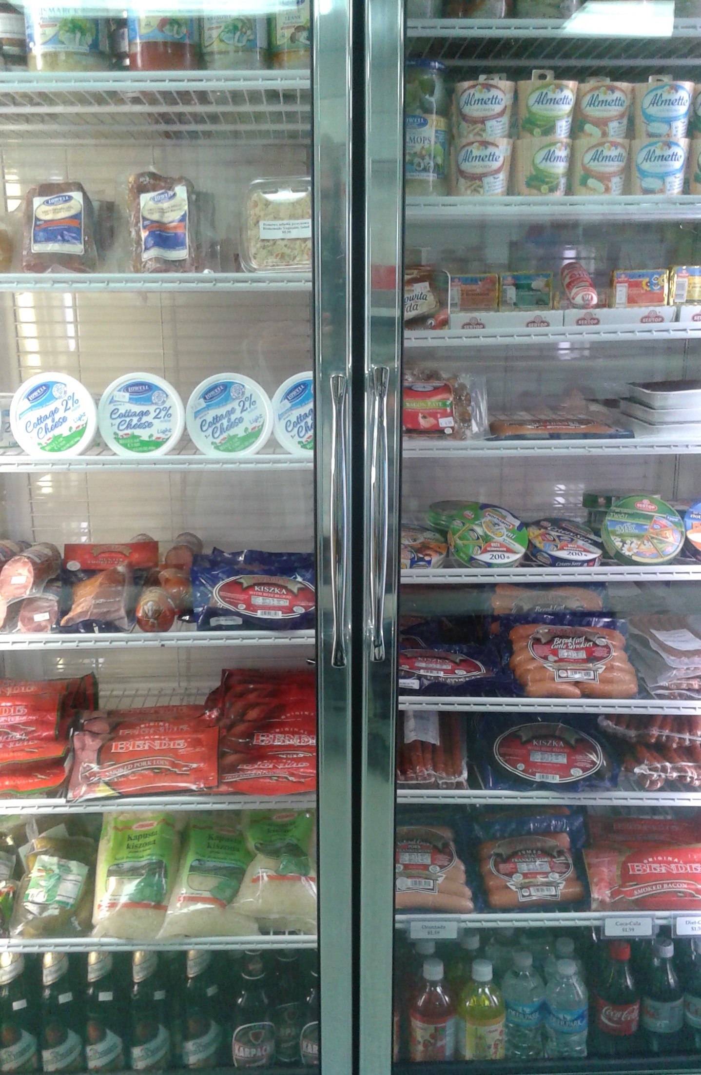 Freezer section.