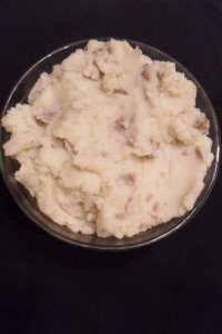 Roasted garlic mashed potatoes.