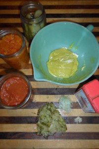 Ingredients ready for dressing.