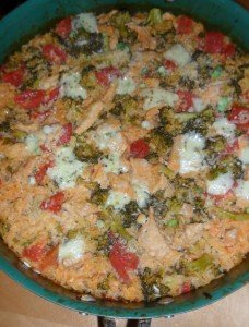 Finished Turkey Rice Bake in pan.