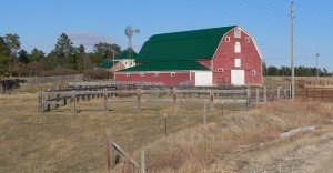 Nebraska farm with windmill.