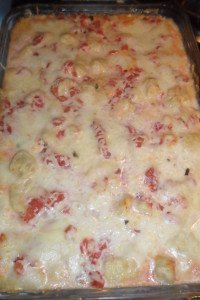 Brown and bubbly gnocchi gratin.