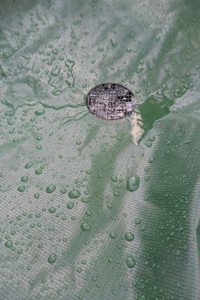 Water going into the barrel.