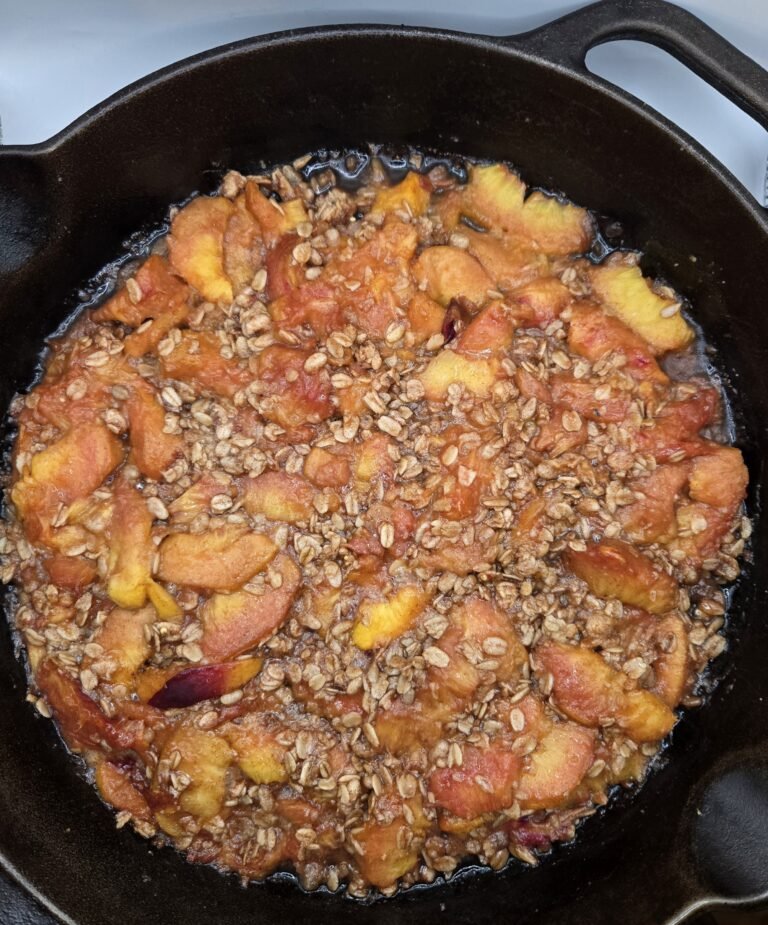 Easy Grilled Peach Cobbler